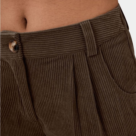 Mid Rise Button Zipper Side Pocket Corduroy Casual Pants - Picture 6 of 9